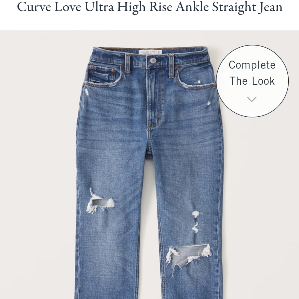 Abercrombie Ankle Straight Ultra High Rise Curve Love